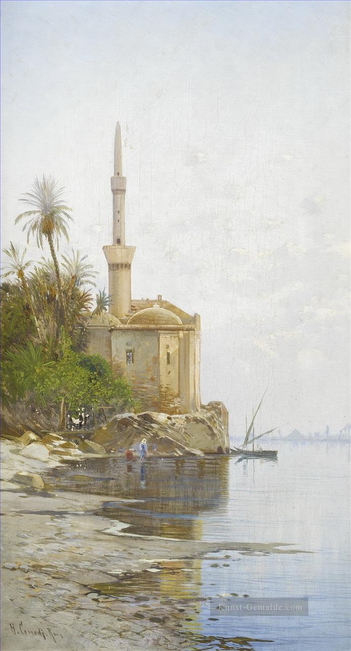 Am Ufer der Nil 2 Hermann David Salomon Corrodi orientalische Kulisse Ölgemälde